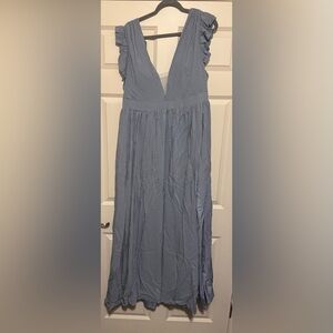 Elegant Blue Backless Dress